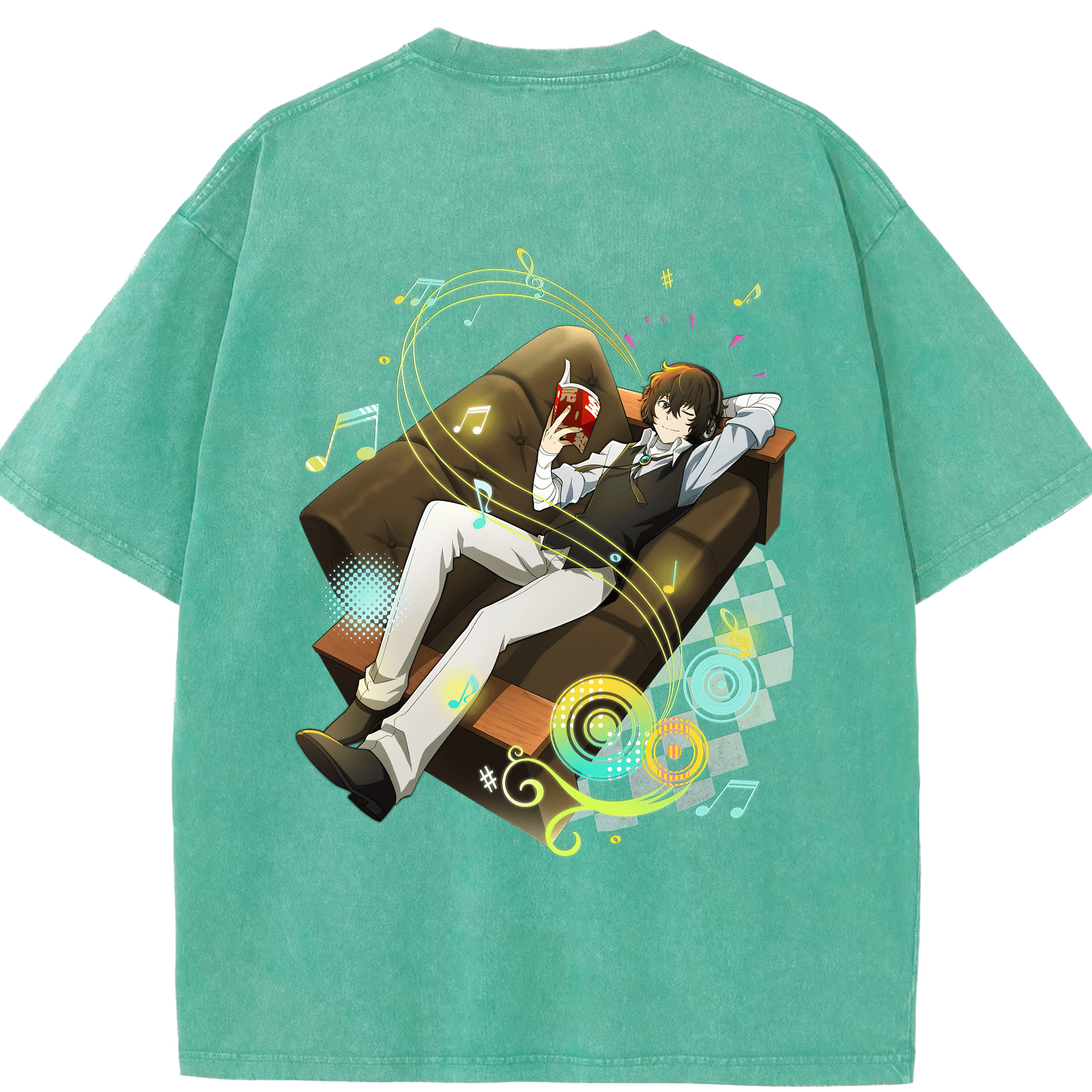 （画像用） 文豪ストレイドッグス Bungo Stray Dogs 綿100% ヴィンテージ風 半袖Tシャツ（背面プリント）